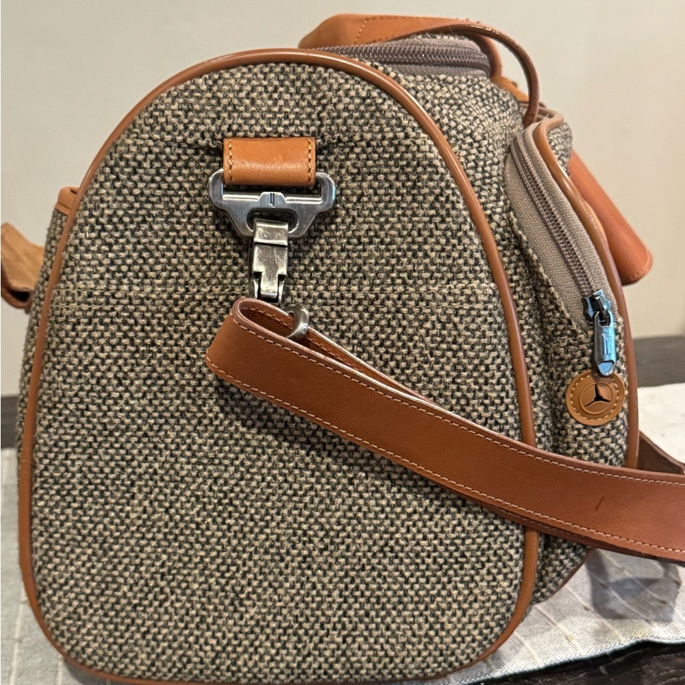 Hartmann Luggage Overnight Weekend Bag Leather 80s tweed brown tan carry on - Picture 4 of 13
